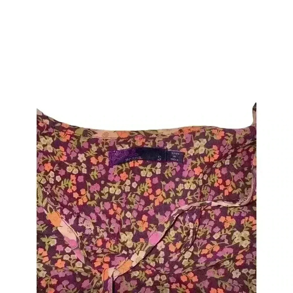 prAna Womens Floral Boho Peasant Tasseled Blouse Long Sleeve Top Pink Small - Picture 7 of 9